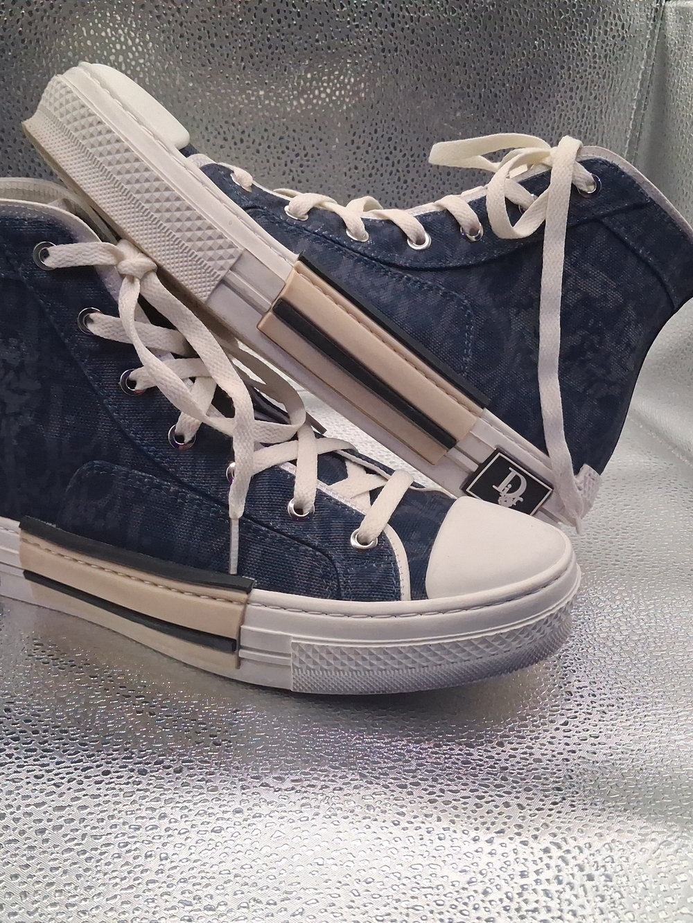 RETIRED Rare Dior B23 Blue  High-Top Sneakers with White Trim